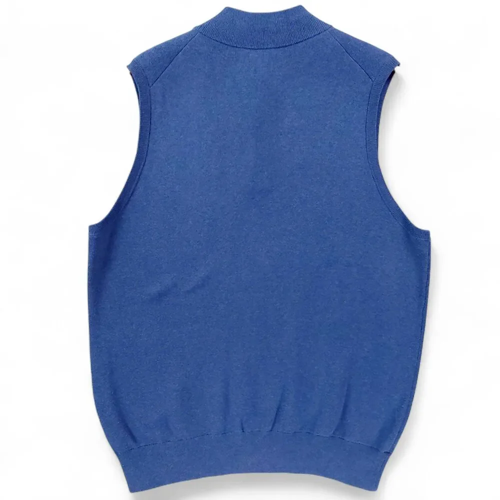 Peter Millar Crown Crafted XL Blue Quarter Zip Sweater Vest Golf